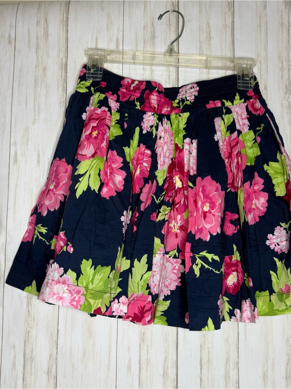 Vintage Y2K Abercrombie & Fitch Navy Pink Floral Skirt medium